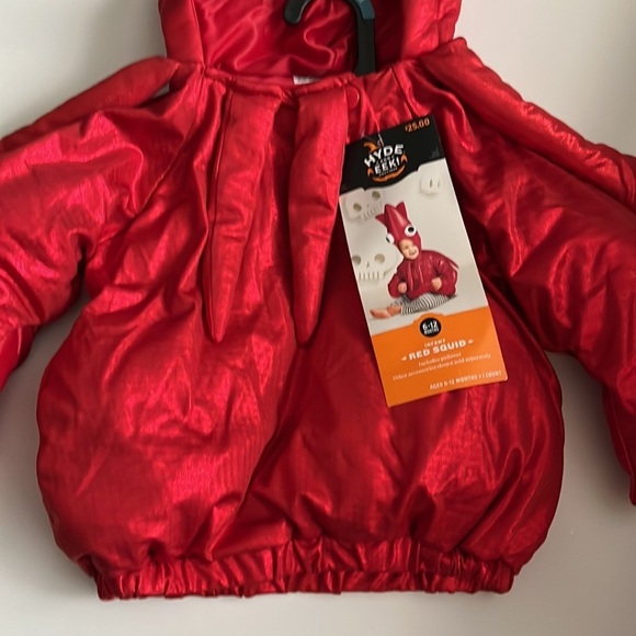 Unisex Hyde And Eek Toddler Red Squid Costume Infant 6-12 Months NEW Red Lame - Picture 5 of 5